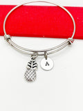 Pineapple Bracelet, Best Christmas Gift for Daughter, Granddaughter, Neice, Girl, Teens Gift, Personalized Initial Bracelet, N4811