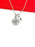 Silver Daisy Flower Necklace, Personalized Gift, N4724