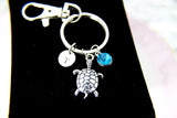 Turtle Charm Keychain, Turtle Love Pet Gifts Idea, Personalized Made to Order Jewelry, N1248A