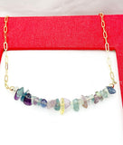 Fluorite Necklace, Natural Gemstone Jewelry, N4763