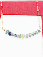 Fluorite Necklace, Natural Gemstone Jewelry, N4763