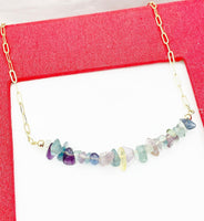 Fluorite Necklace, Natural Gemstone Jewelry, N4763