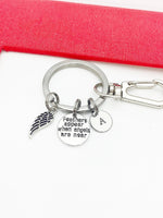 Guardian Angel Keychain, Silver Angel Wing Charm, Feather Charm, Angel Gift, Memorial, Condolences Gift, Personalized Gift, N4778