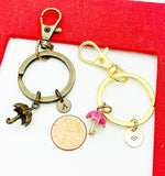 Umbrella Keychain, Silver Gold Bronze Option, Best Friends Gift, Birthday Gift, Graduation Gift, Retirement Gift, Personalized Gift, N4780