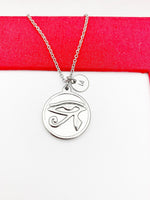 Stainless Steel Egyptian Eye of Horus Necklace, Egyptian Eye of Horus Gift, God Eye Charm, Eye of Horus Gift, Personalized Gift, N4782