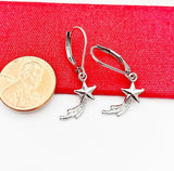 Shooting Star Earrings, Stainless Steel Earrings, Birthday Gift, Mother's Day Gift, Hypoallergenic, Dangle Hoop Lever-back Earrings, N4784