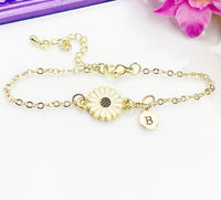 Daisy Bracelet, Bridesmaid Bracelet Gift, Beautiful Daisy Flower Jewelry Gift, N4856