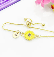 Sunflower Bracelet, Bridesmaid Bracelet Gift, Beautiful Sunflower Flower Jewelry Gift, N4857