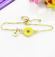 Sunflower Bracelet, Bridesmaid Bracelet Gift, Beautiful Sunflower Flower Jewelry Gift, N4857