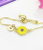 Sunflower Bracelet, Bridesmaid Bracelet Gift, Beautiful Sunflower Flower Jewelry Gift, N4857