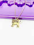 Pug Dog Necklace, Cute Gold Pug Dog Bleed Pet Jewelry Gift, Sister Daughter Necklace Gift, N4861