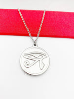 Stainless Steel Egyptian Eye of Horus Necklace, Egyptian Eye of Horus Gift, God Eye Charm, Eye of Horus Gift, Men Gift, N4799