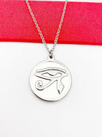 Stainless Steel Egyptian Eye of Horus Necklace, Egyptian Eye of Horus Gift, God Eye Charm, Eye of Horus Gift, Men Gift, N4799