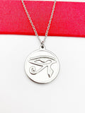 Stainless Steel Egyptian Eye of Horus Necklace, Egyptian Eye of Horus Gift, God Eye Charm, Eye of Horus Gift, Men Gift, N4799