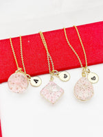 Gold Press Dried Flower Necklace, N4801