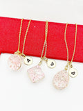 Gold Press Dried Flower Necklace, N4801