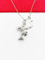 Best Christmas Gift for Daughter, Granddaughter, Neice, Girl, Silver Gymnastic Girl Necklace, Gymnast Gift, N4803