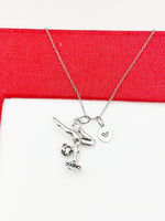 Best Christmas Gift for Daughter, Granddaughter, Neice, Girl, Silver Gymnastic Girl Necklace, Gymnast Gift, N4803