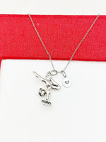 Best Christmas Gift for Daughter, Granddaughter, Neice, Girl, Silver Gymnastic Girl Necklace, Gymnast Gift, N4803