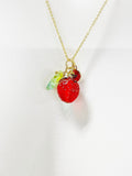 Red Strawberry Necklace, Handmade Lampwork,  Best Christmas Gift for Daughter, Granddaughter, Sister, Mom, Grandmother, Aunt Gift, N4806
