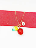 Red Strawberry Necklace, Handmade Lampwork,  Best Christmas Gift for Daughter, Granddaughter, Sister, Mom, Grandmother, Aunt Gift, N4806