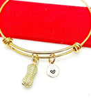 Gold Peanut Bracelet, Best Christmas Gift for Daughter, Granddaughter, Neice, Girl, Teens Gift, Personalized Initial Bracelet, N4818