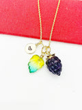 Grape Necklace, Wine Lover Gift, Fluorite Necklace, Natural Gemstone Jewelry, N4869