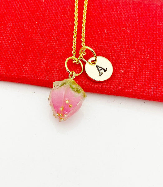 Pink Flower Necklace, Beautiful Natural Real Flower Dried Flower Pendants Jewelry Gift, Sister Daughter Necklace Gift, N4862