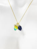 Grape Necklace, Wine Lover Gift, Fluorite Necklace, Natural Gemstone Jewelry, N4869