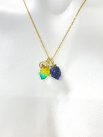 Grape Necklace, Wine Lover Gift, Fluorite Necklace, Natural Gemstone Jewelry, N4869