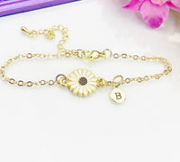 Daisy Bracelet, Bridesmaid Bracelet Gift, Beautiful Daisy Flower Jewelry Gift, N4856