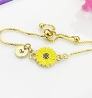 Sunflower Bracelet, Bridesmaid Bracelet Gift, Beautiful Sunflower Flower Jewelry Gift, N4857