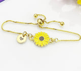 Sunflower Bracelet, Bridesmaid Bracelet Gift, Beautiful Sunflower Flower Jewelry Gift, N4857