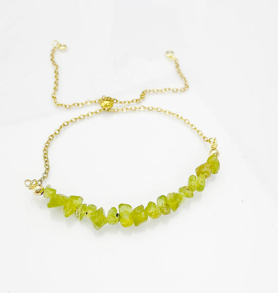 Peridot Bracelet, August Birthstone Birthday Gift, Natural Gemstone Jewelry Gift, N4897