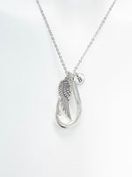 Angel Gift, Guardian Angel, Angel Wing Fishhook Necklace, Good Luck Charm, Memorial, Condolences, Gift, N4898