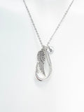 Angel Gift, Guardian Angel, Angel Wing Fishhook Necklace, Good Luck Charm, Memorial, Condolences, Gift, N4898