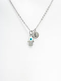Hamsa Evil Eye Necklace, Hamsa Evil Eye Charm, N4899