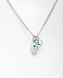Hamsa Evil Eye Necklace, Hamsa Evil Eye Charm, N4899