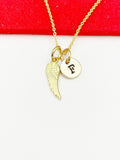 Guardian Angel Wing Necklace, Beautiful Gold Angel Wing Jewelry Gift, Best Friends Sister Daughter Granddaughter Necklace Gift, N4867