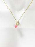 Gold Flower Necklace, Wild Flower Bud, Real Dried Flower, Flower Jewelry, N4872