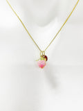 Gold Flower Necklace, Wild Flower Bud, Real Dried Flower, Flower Jewelry, N4872