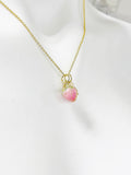 Gold Flower Necklace, Wild Flower Bud, Real Dried Flower, Flower Jewelry, N4872A