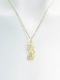 Gold Seahorse Necklace, Matte Finish