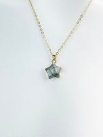 Labradorite Necklace, Gold Star Natural Gemstone Jewelry, N4881