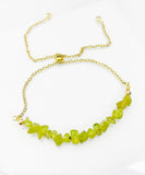 Peridot Bracelet, August Birthstone Birthday Gift, Natural Gemstone Jewelry Gift, N4897