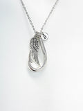 Angel Gift, Guardian Angel, Angel Wing Fishhook Necklace, Good Luck Charm, Memorial, Condolences, Gift, N4898
