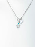 Hamsa Evil Eye Necklace, Hamsa Evil Eye Charm, N4899