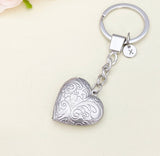 Best Christmas Gift Silver Heart Locket Pendant Keychain, Love, Keepsake Photo Frame Charm, Stainless Steel Initial Keychain, N4924
