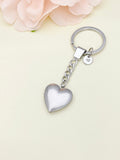 Best Christmas Gift Silver Heart Locket Pendant Keychain, Love, Keepsake Photo Frame Charm, Stainless Steel Initial Keychain, N4925