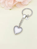 Best Christmas Gift Silver Heart Locket Pendant Keychain, Love, Keepsake Photo Frame Charm, Stainless Steel Initial Keychain, N4925